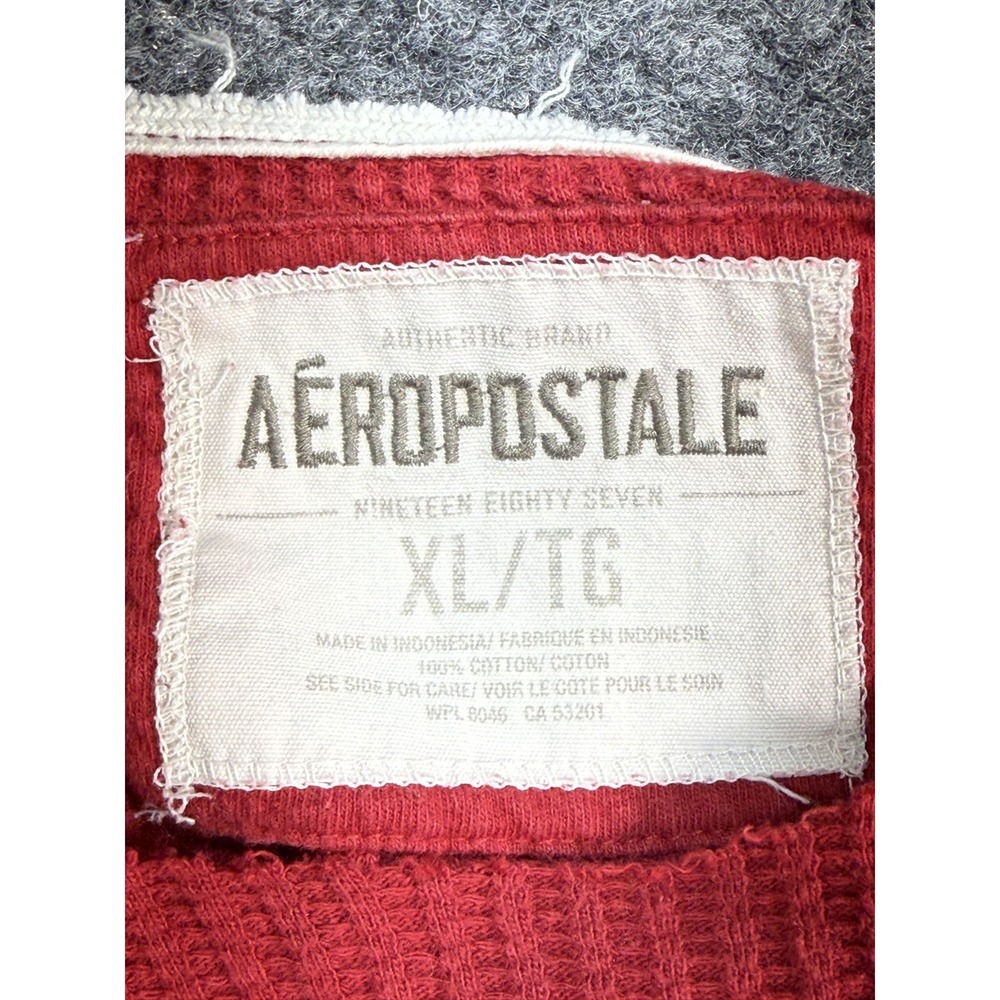 Aeropostale Cropped Top Sweater Women's XL Red Waffle Knit Spell-out Vintage Y2K - Picture 9 of 10